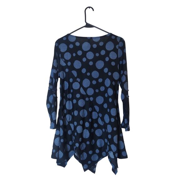 IC by Connie K Artsy Polka Dot Asymmetric Tunic Small Sheer Mesh Fairy Grunge - Picture 2 of 11